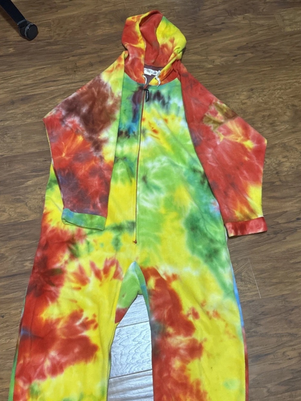 Forever Lazy Onesie Fleece Pajamas Tie-Dye Adult Small